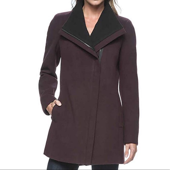 Andrew Marc Jackets & Blazers - Andrew Marc Asymmetrical Zip Wing Collar Long Coat